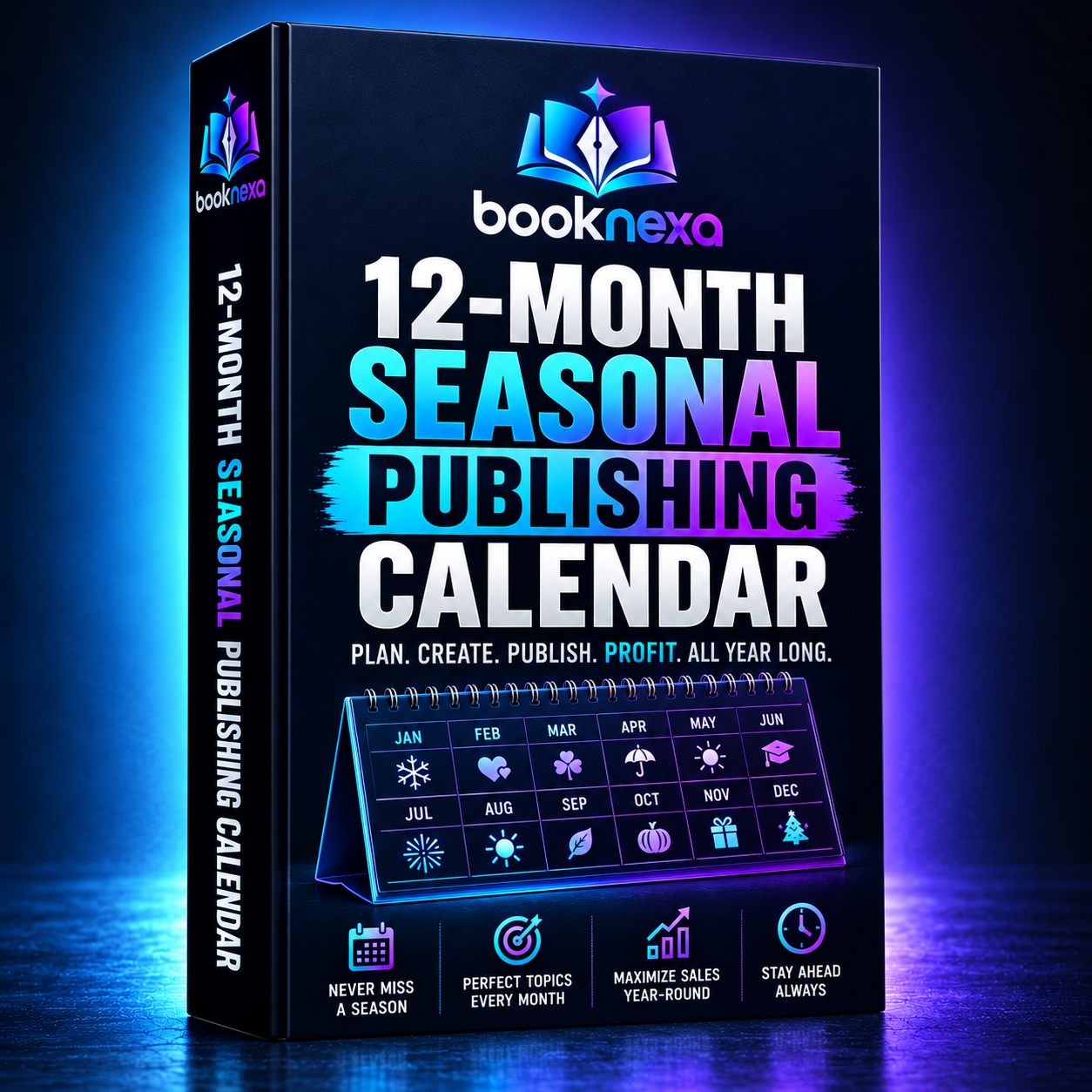 Bonus #3 - 12-Month Seasonal Publishing Calendar 3D Box Mockup