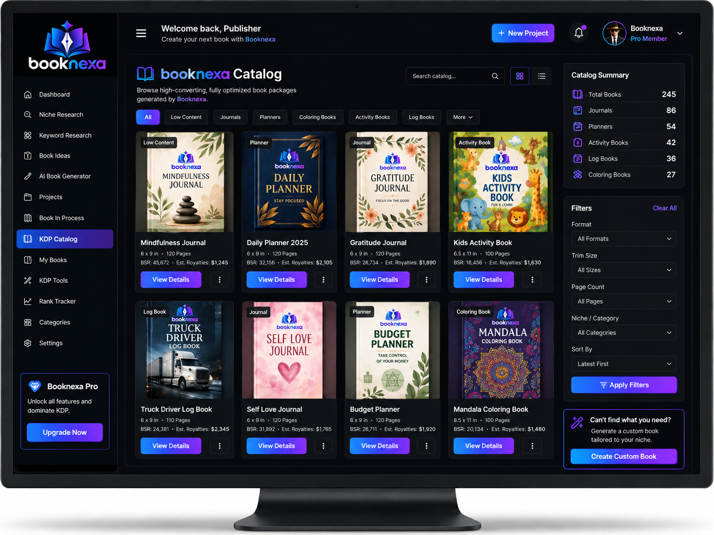 Booknexa Go Live & Grow Your Catalog Dashboard