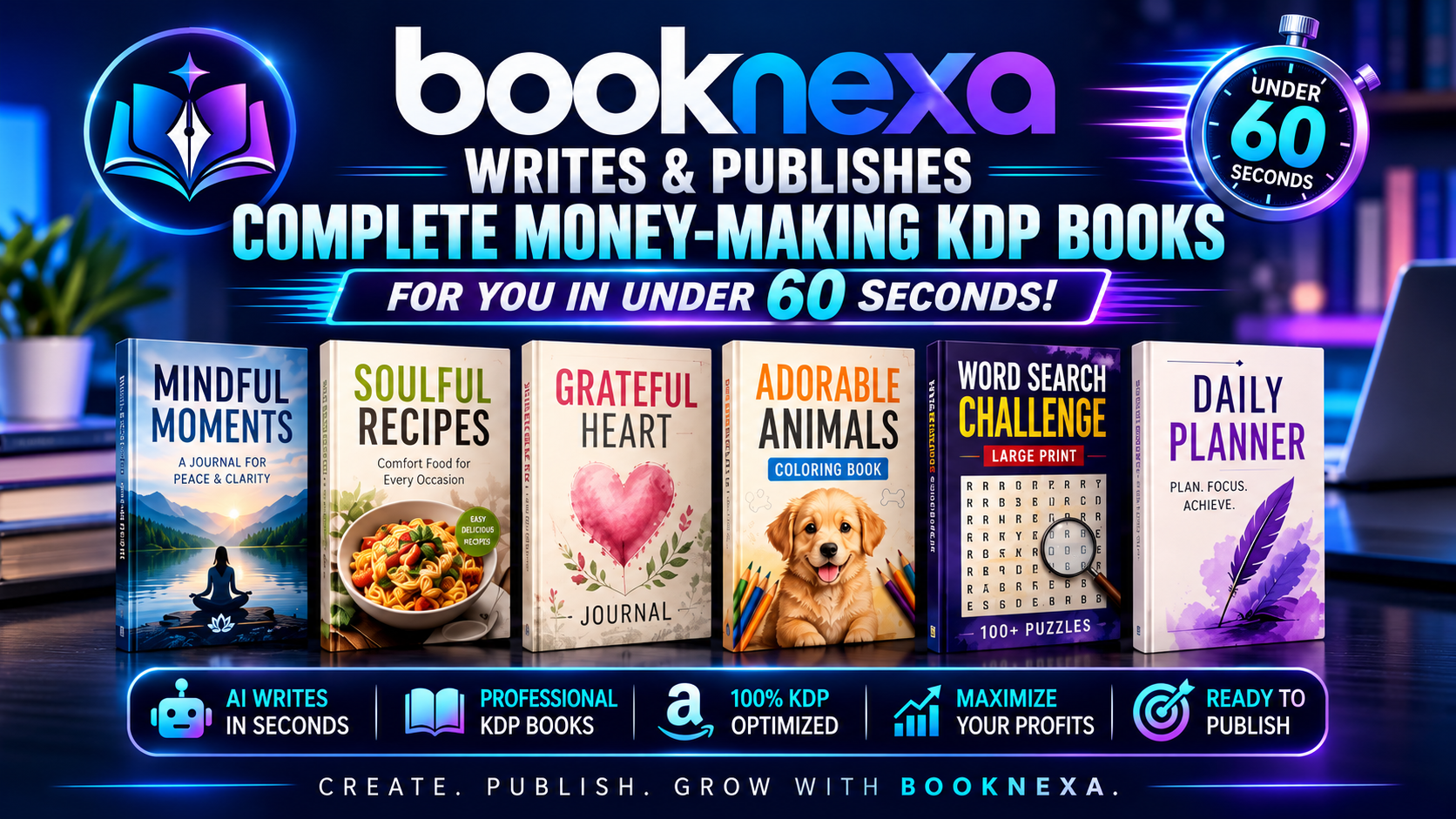 Booknexa Writes & Publishes Complete Money-Making KDP Books For You In Under 60 Seconds